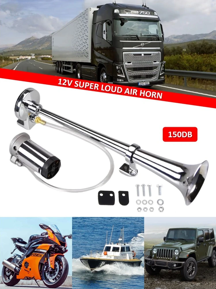 Universal 17inch Single Trumpet Car Air Horn 12V Compressor 150DB Super Loud Air Hose Car Horn Speaker for Truck Boat Motorcycle
Universal 17inch Single Trumpet Car Air Horn 12V Compressor 150DB Super Loud Air Hose Car Horn Speaker for Truck Boat Motorcycle