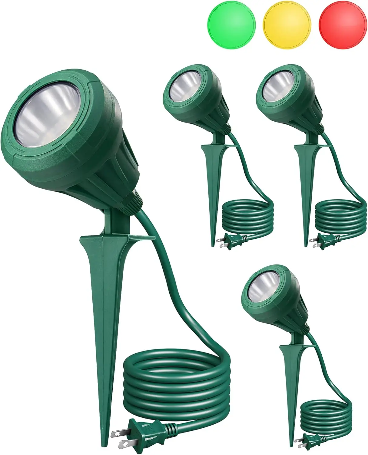 5.5W Outdoor LED Spotlights with 3 Color Lenses, Waterproof Landscape Lights for Garden and Flag, 4 Pack
5.5W Outdoor LED Spotlights with 3 Color Lenses, Waterproof Landscape Lights for Garden and Flag, 4 Pack