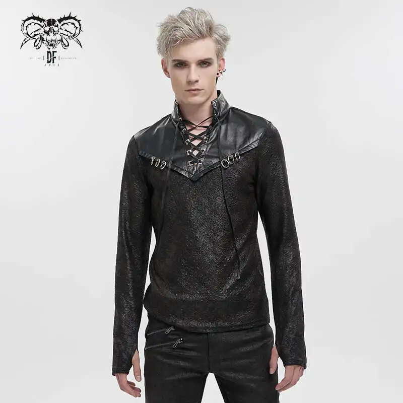 Devil Fashion Men's Luxury Stand Collar Glue Material T-Shirt Youth Trendy Long Sleeve Punk Style Standard Fit Autumn Wear
Devil Fashion Men's Luxury Stand Collar Glue Material T-Shirt Youth Trendy Long Sleeve Punk Style Standard Fit Autumn Wear