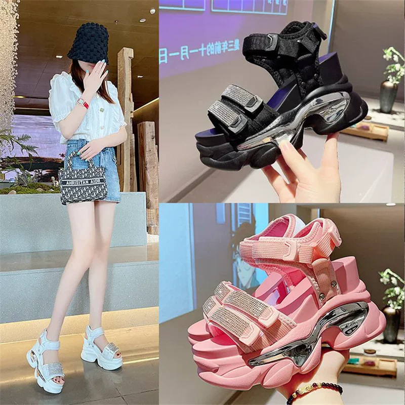 Summer new heightened thick sole rhinestone belt waterproof platform sandals muffin sole high-heeled casual women's shoes
Summer new heightened thick sole rhinestone belt waterproof platform sandals muffin sole high-heeled casual women's shoes