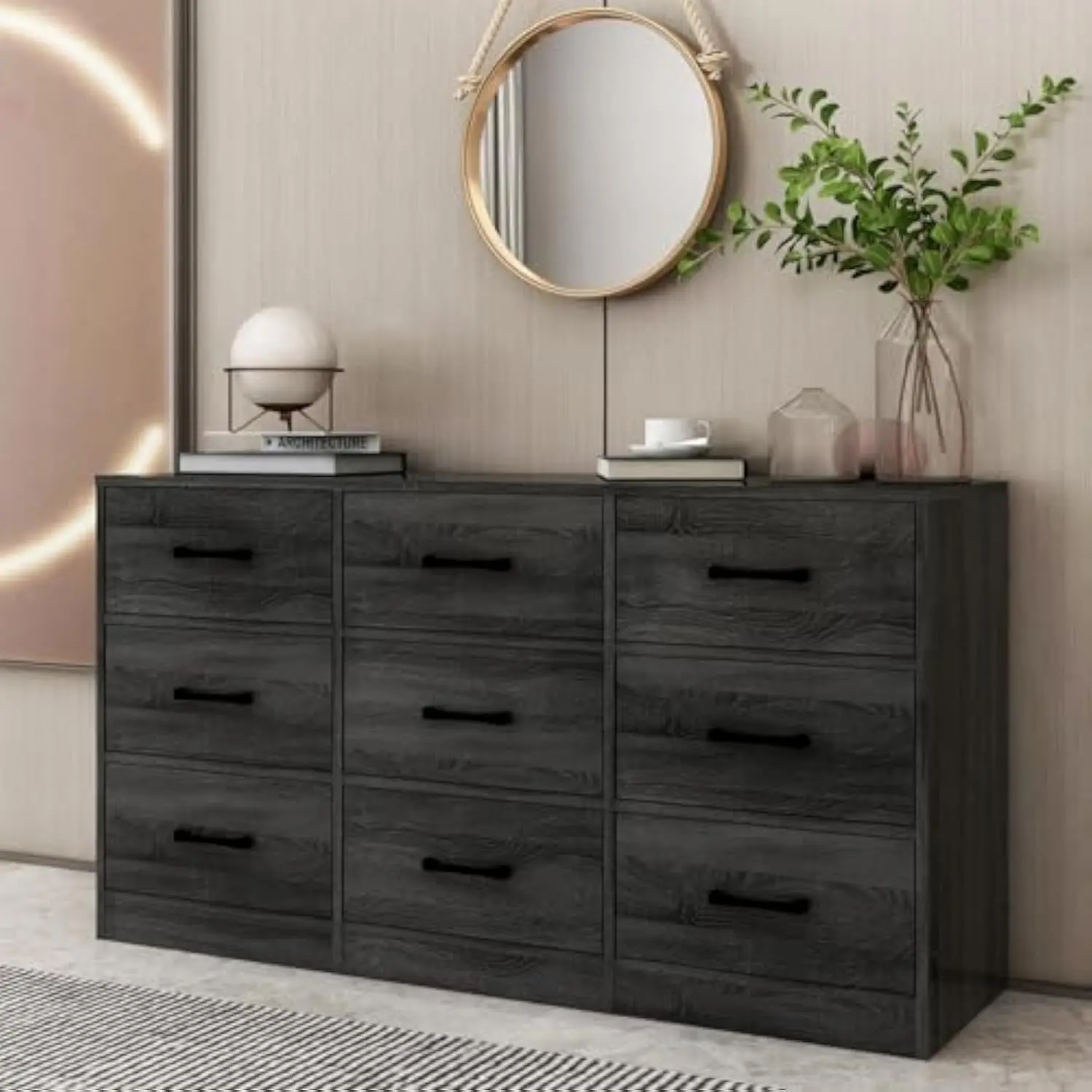 Black dresser for bedroom, 9 drawer large wide dressers, farmhouse wooden chest of drawers for entryway, living room, hallway
Black dresser for bedroom, 9 drawer large wide dressers, farmhouse wooden chest of drawers for entryway, living room, hallway