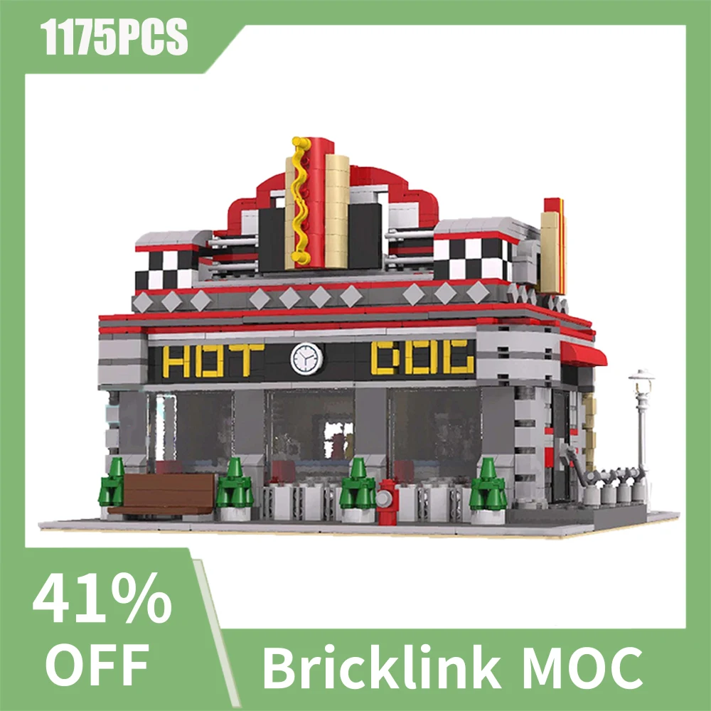 1175PCS City Hot Selling Street View Moc Modular Hot Dog Restaurant ArchitectureDIY Creative Children's Toys Birthday Gift Block
1175PCS City Hot Selling Street View Moc Modular Hot Dog Restaurant ArchitectureDIY Creative Children's Toys Birthday Gift Block