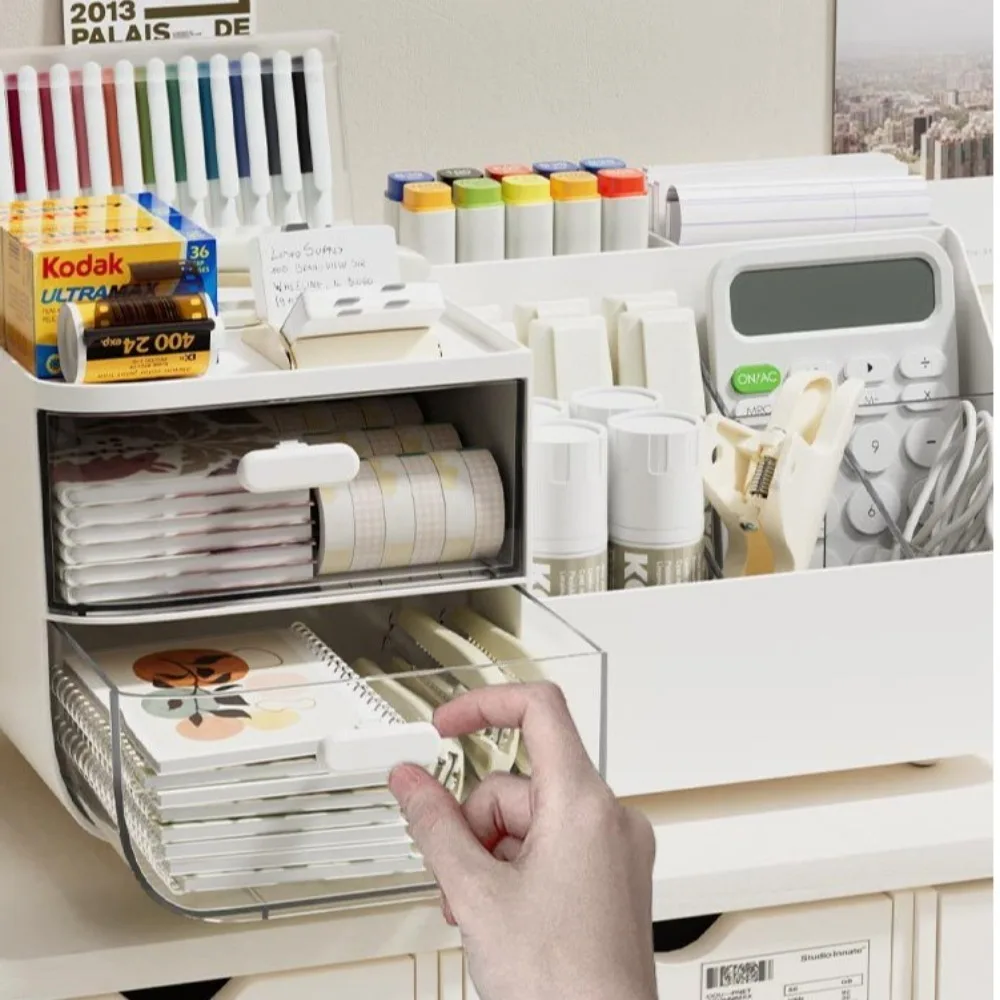 Multifunctional Desktop Storage Box with Drawers Pen Holder Desktop Storage Organizer Simple Large Capacity Cosmetics Organizer
Multifunctional Desktop Storage Box with Drawers Pen Holder Desktop Storage Organizer Simple Large Capacity Cosmetics Organizer