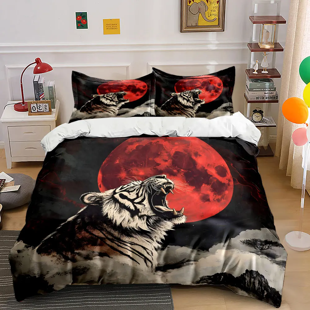 "Red Moon Tiger Art Decor" Soft Comfortable Duvet Cover Bedding Set Included 1*Duvet Cover & 2*Pillowcases, gift
"Red Moon Tiger Art Decor" Soft Comfortable Duvet Cover Bedding Set Included 1*Duvet Cover & 2*Pillowcases, gift