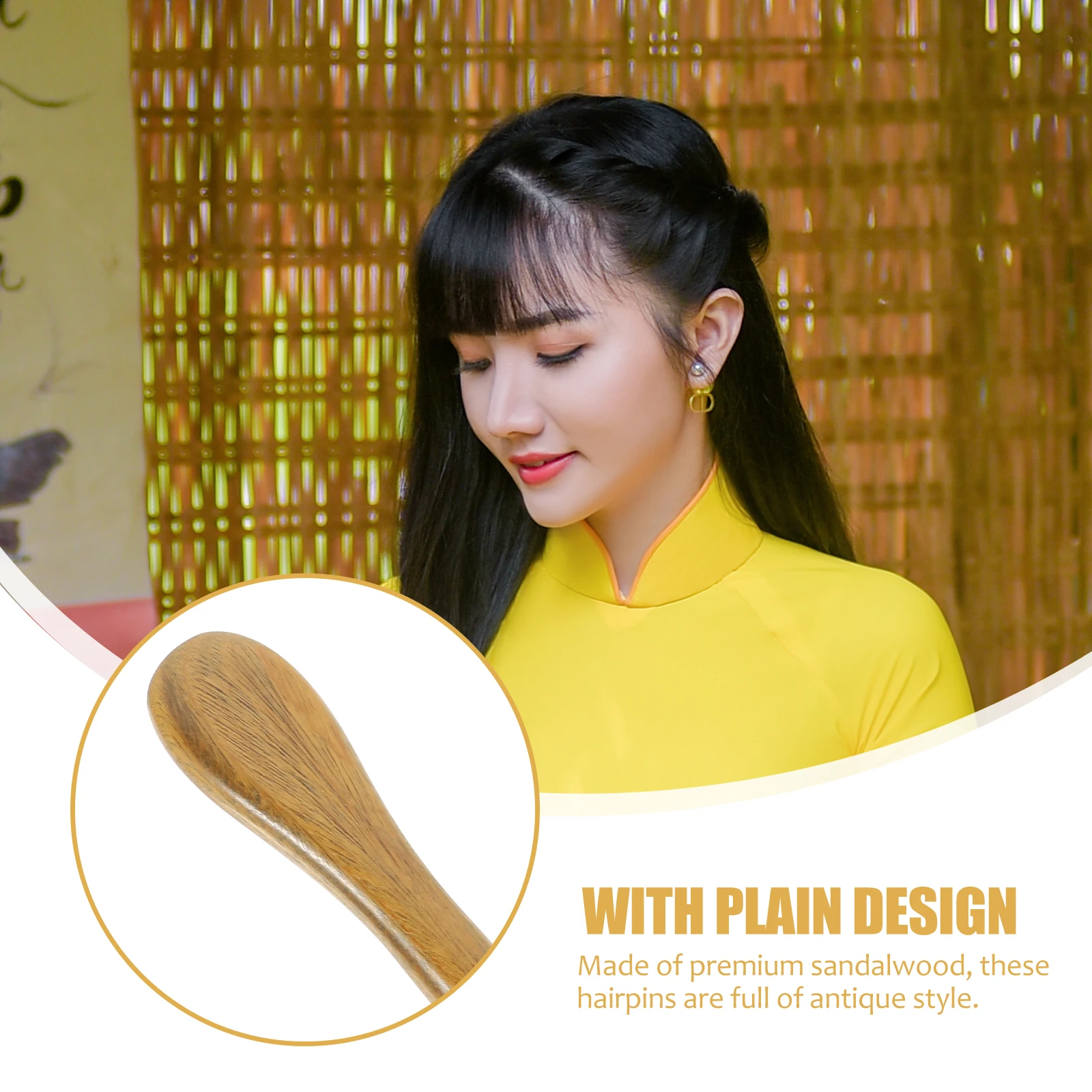 2PCS Sandalwood Hairpin Durable Wooden Retro Vintage Chinese Style Hair Clip for Daily Look Traditional
2PCS Sandalwood Hairpin Durable Wooden Retro Vintage Chinese Style Hair Clip for Daily Look Traditional