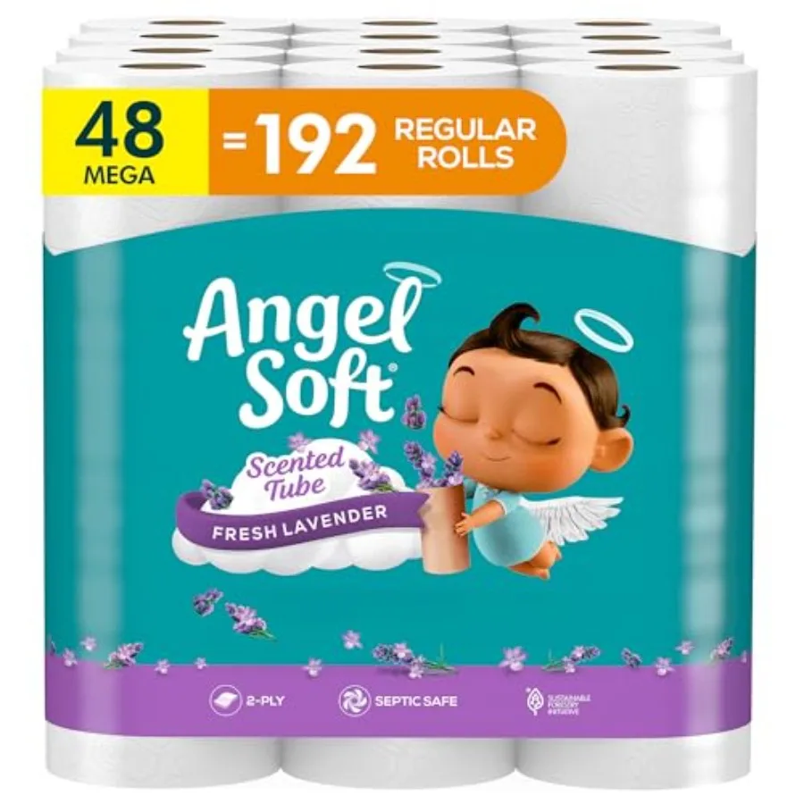 Toilet Paper with Fresh Lavender Scented Tube, 4 = 192 Regular, Soft and Strong Toilet Tissue
Toilet Paper with Fresh Lavender Scented Tube, 4 = 192 Regular, Soft and Strong Toilet Tissue