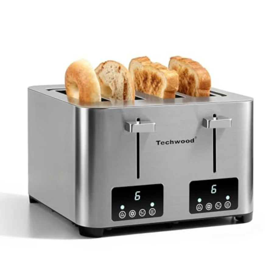 Toaster 4 Slice Stainless Steel 4-Slice Toaster Wide Solt with LED Display and 6 Shade Settings Perfect for Bagels Waffles and
Toaster 4 Slice Stainless Steel 4-Slice Toaster Wide Solt with LED Display and 6 Shade Settings Perfect for Bagels Waffles and