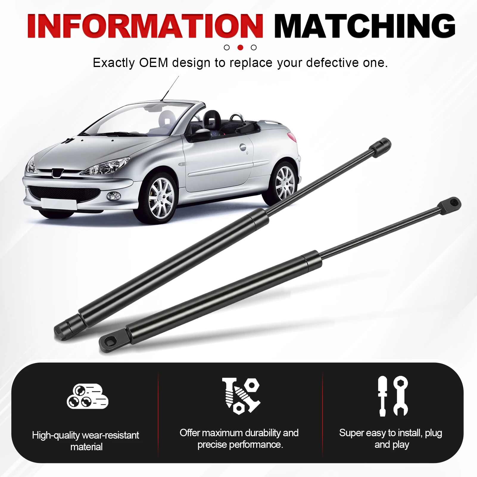 1 Pair Rear Trunk Lift Support Gas Spring Shocks Struts 8731.F2 8731F2 9637115080 For Peugeot 206 CC Cabriolet 2000-2011
1 Pair Rear Trunk Lift Support Gas Spring Shocks Struts 8731.F2 8731F2 9637115080 For Peugeot 206 CC Cabriolet 2000-2011