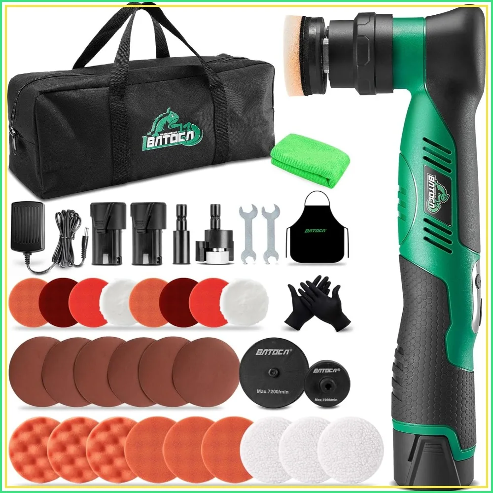 Cordless Car Buffer Polisher Kit 1" & 3" Dual Action & Rotary, 2x 2.0Ah Batteries, 6 Speeds 2000-5500RPM, Orbital Polisher for Car Boat Detailing
Cordless Car Buffer Polisher Kit 1" & 3" Dual Action & Rotary, 2x 2.0Ah Batteries, 6 Speeds 2000-5500RPM, Orbital Polisher for Car Boat Detailing