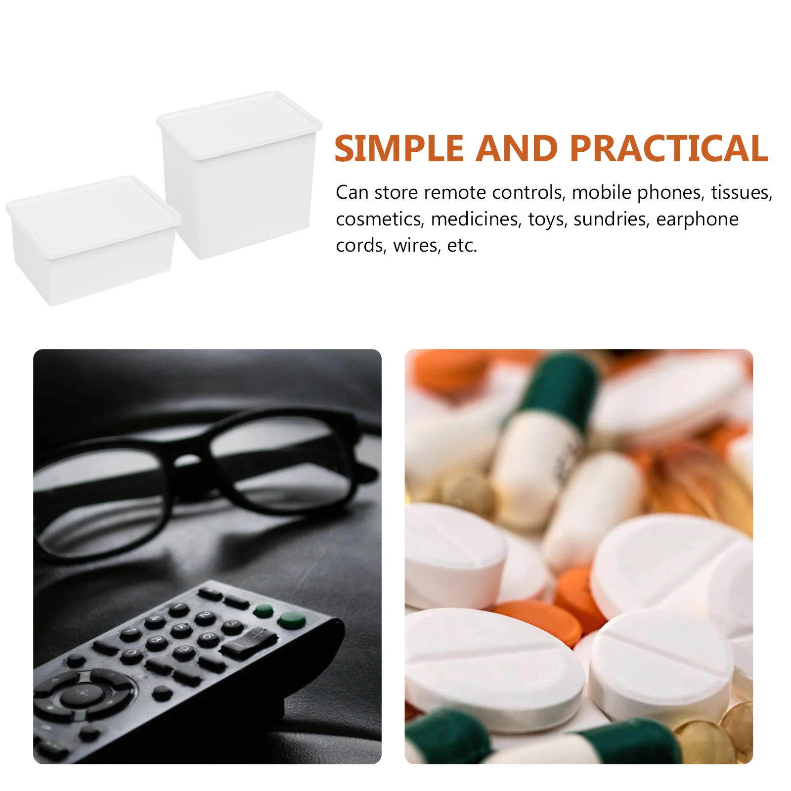 2pcs Multifunctional Storage Box Simple Design For Desktop Organizer Sundry Sorting Container With Lid Cosmetics Container
2pcs Multifunctional Storage Box Simple Design For Desktop Organizer Sundry Sorting Container With Lid Cosmetics Container