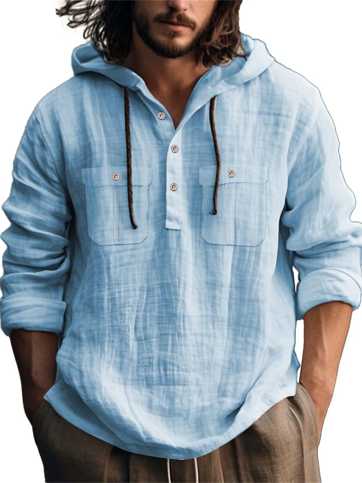 Men's Casual Long Sleeve Hoodie Cotton Linen Loose Color Spring Summer New Style Comfortable Breathable Sweatshirt
Men's Casual Long Sleeve Hoodie Cotton Linen Loose Color Spring Summer New Style Comfortable Breathable Sweatshirt