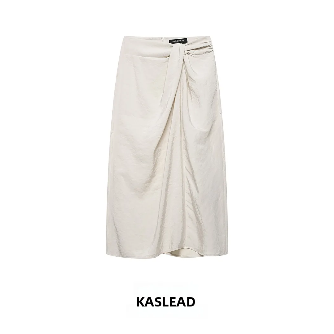 KASLEAD New Fashion Simple Pleated Knot Decorated Wrap Scarf Midi Skirt Women's Polyester Fiber High Waist Asymmetric
KASLEAD New Fashion Simple Pleated Knot Decorated Wrap Scarf Midi Skirt Women's Polyester Fiber High Waist Asymmetric