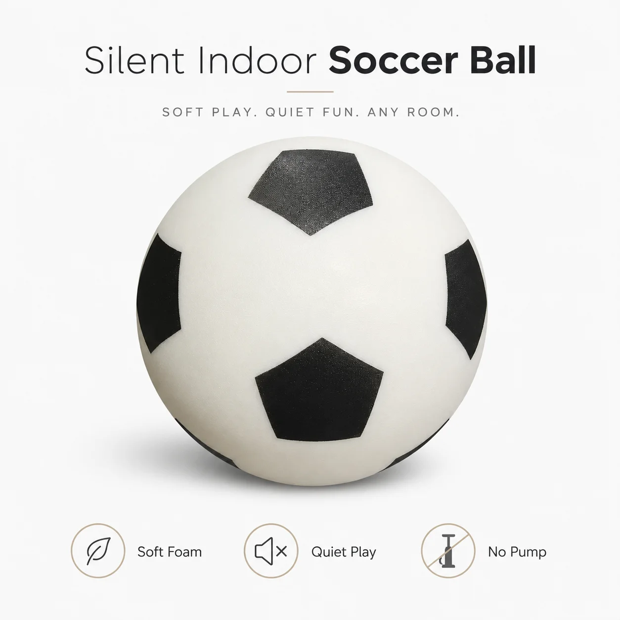 Silent Indoor Soccer Ball No.6 Soft Foam Football for Kids Adults No Pump Quiet Training Ball Safe Home Apartment Play
Silent Indoor Soccer Ball No.6 Soft Foam Football for Kids Adults No Pump Quiet Training Ball Safe Home Apartment Play