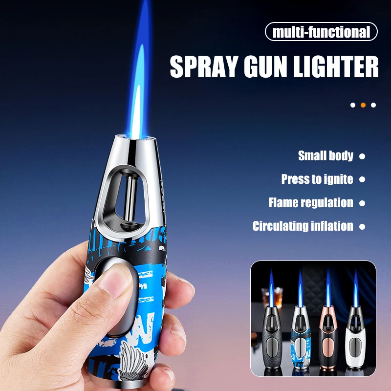Windproof Blue Flame Spray Gun Lighter 1300° High-temperature Resistant Adjustable Flame Size 360° Inverted Ignition Zinc Alloy
Windproof Blue Flame Spray Gun Lighter 1300° High-temperature Resistant Adjustable Flame Size 360° Inverted Ignition Zinc Alloy