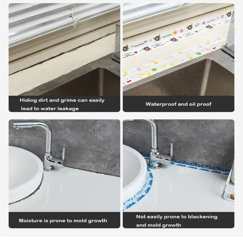 Self Adhesive Kitchen Sink Waterproof Sticker Anti-mildew Mould Proof Sink Bath Sealing Strip Printing Thickened
Self Adhesive Kitchen Sink Waterproof Sticker Anti-mildew Mould Proof Sink Bath Sealing Strip Printing Thickened