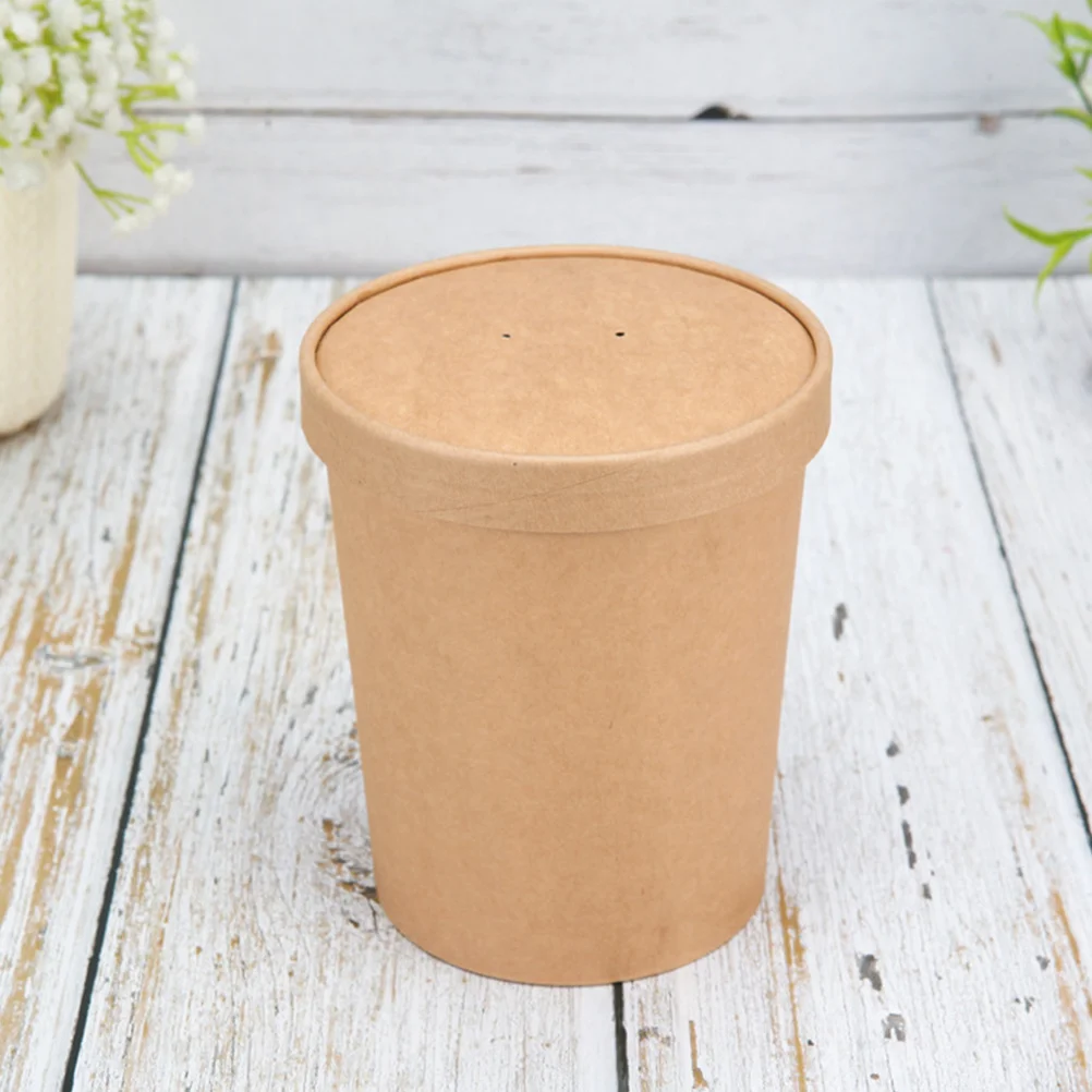 50Pcs Kraft Paper Soup Cups Thick Disposable Oil-Proof Take-Out Food Barrels with Lids Perfect for Hot Soups Stews
50Pcs Kraft Paper Soup Cups Thick Disposable Oil-Proof Take-Out Food Barrels with Lids Perfect for Hot Soups Stews
