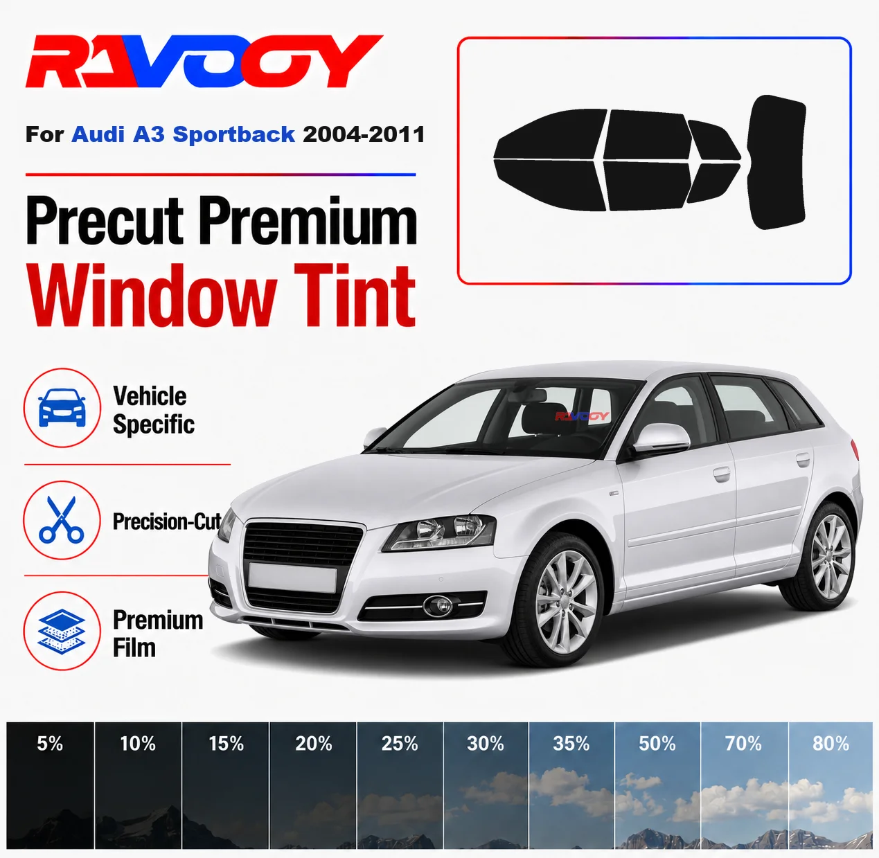 Premium Precut Window Tint Kit Front Rear Windows Rear Windshield For Audi A3 Sportback 2004-2011 Complete Set Nano Ceramic Film
Premium Precut Window Tint Kit Front Rear Windows Rear Windshield For Audi A3 Sportback 2004-2011 Complete Set Nano Ceramic Film