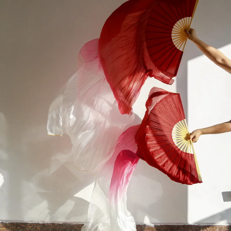 Promotion Wholesale Belly Dance 1 Pair 100% Real Silk Veils Classic Size Bamboo Fan Veil Dancer Preformance Props Customized
Promotion Wholesale Belly Dance 1 Pair 100% Real Silk Veils Classic Size Bamboo Fan Veil Dancer Preformance Props Customized