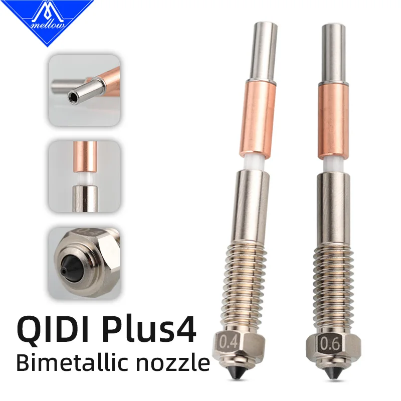 Mellow 3D Printer QIDI Plus4 Bimetal Nozzle With Ceramic Insulation – Integrated Design For Quick Removal & Easy Replacement
Mellow 3D Printer QIDI Plus4 Bimetal Nozzle With Ceramic Insulation – Integrated Design For Quick Removal & Easy Replacement