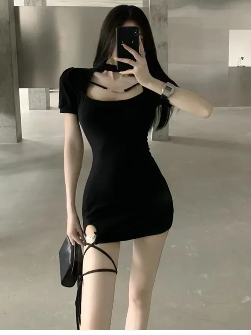 Women's Solid Bandage Mini Dress Sexy Short Sleeve Tight Stretch Goth Evening Dresses Korean Short Bodycon Vestidos Y2k Платье
Women's Solid Bandage Mini Dress Sexy Short Sleeve Tight Stretch Goth Evening Dresses Korean Short Bodycon Vestidos Y2k Платье