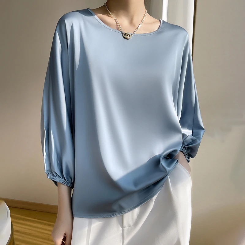 ZOCEPT High Silk Shirt Women's Spring Summer Lanterns Loose Satin Sleeves Hanging Short Leisure Sleeved T-shirt Emale Clothing
ZOCEPT High Silk Shirt Women's Spring Summer Lanterns Loose Satin Sleeves Hanging Short Leisure Sleeved T-shirt Emale Clothing