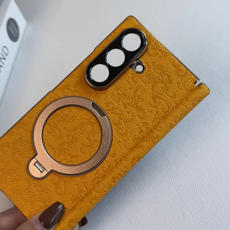 For Samsung Galaxy Z Fold 6 Case Magnetic 360° Bracket Flower Print Texture Leather Cover Equipped With Central Hinge Protection
For Samsung Galaxy Z Fold 6 Case Magnetic 360° Bracket Flower Print Texture Leather Cover Equipped With Central Hinge Protection