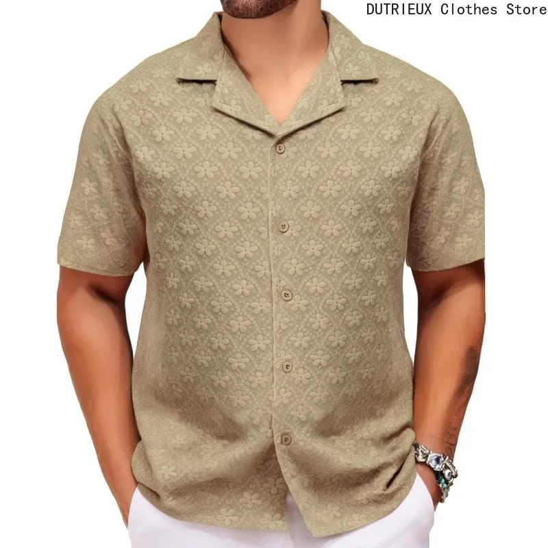 【 Luxury Men's Wear 】 High-quality Business Casual Shirts for Men in Summer, Jacquard Fabric Cuban Collar Short-sleeved Shirts
【 Luxury Men's Wear 】 High-quality Business Casual Shirts for Men in Summer, Jacquard Fabric Cuban Collar Short-sleeved Shirts