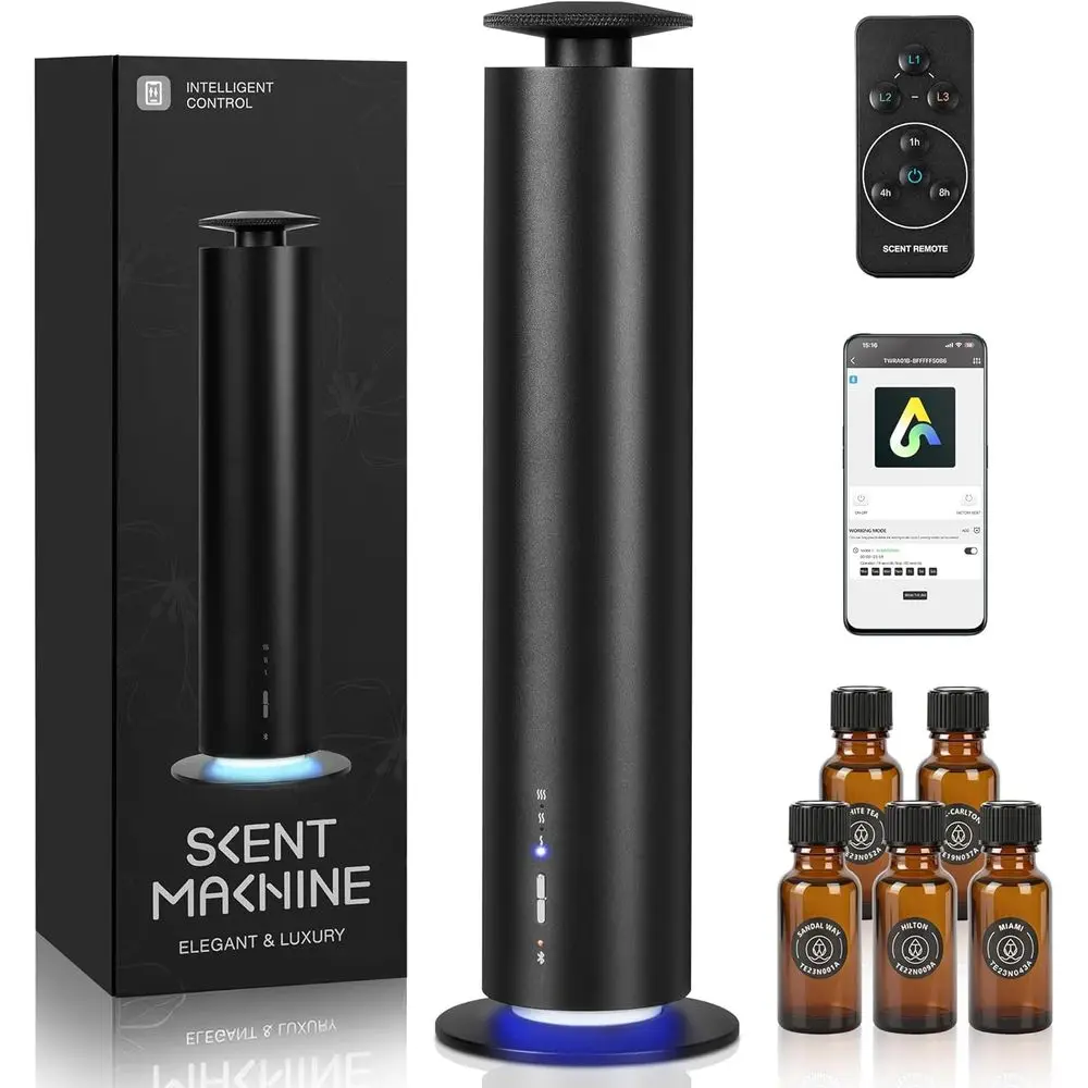 WaterlScent Diuser Starter Kit with 5 Oils - Smart APP Cold Air Scent hine, Up to 2000 Sq t or Homes, Oices, Hotels and Spas- Qu
WaterlScent Diuser Starter Kit with 5 Oils - Smart APP Cold Air Scent hine, Up to 2000 Sq t or Homes, Oices, Hotels and Spas- Qu