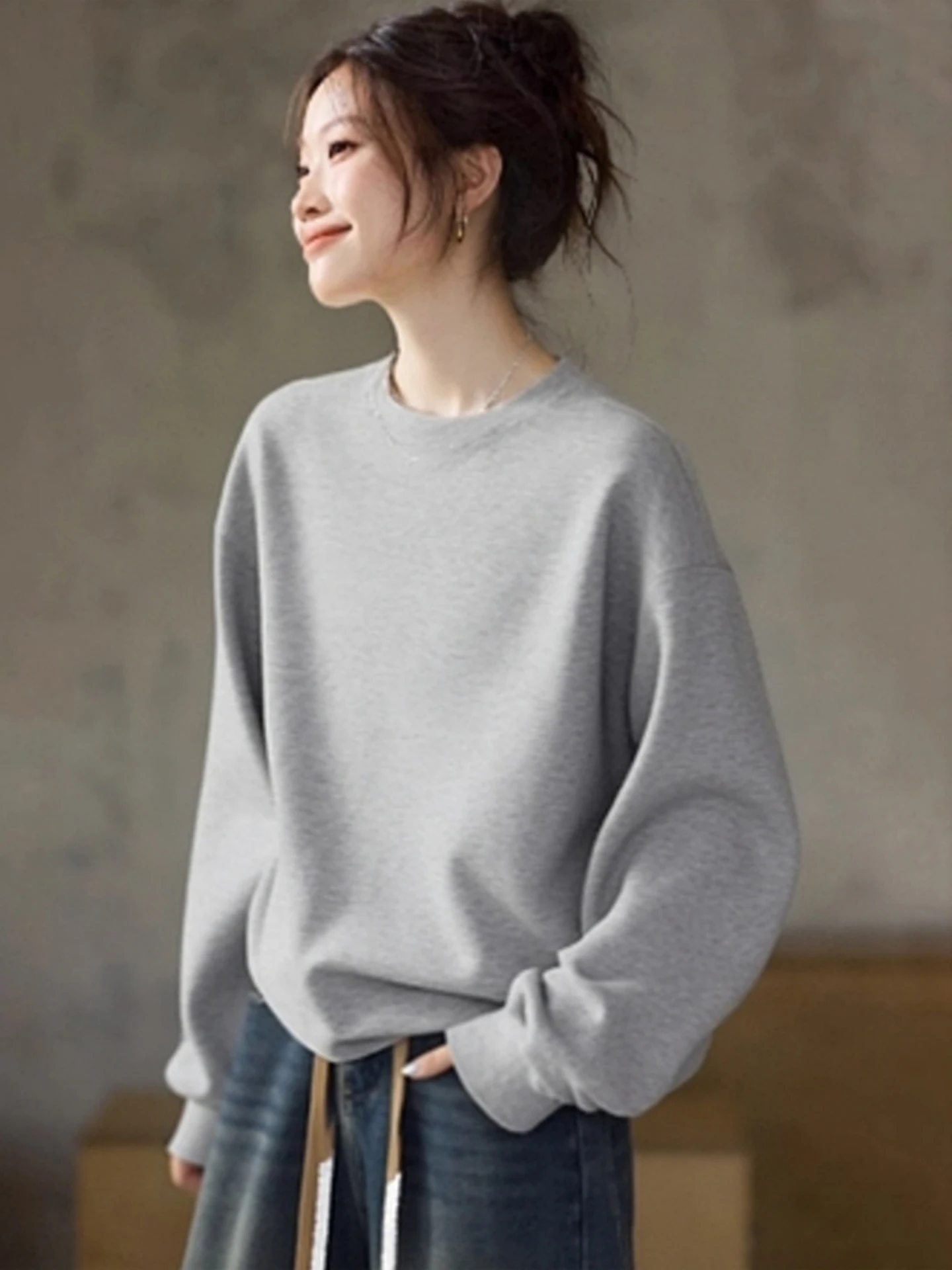 Loose Long Sve Color Sweatirt Women's Base Layer Top Comfortable Casual Winter New Sle European Faion
Loose Long Sve Color Sweatirt Women's Base Layer Top Comfortable Casual Winter New Sle European Faion