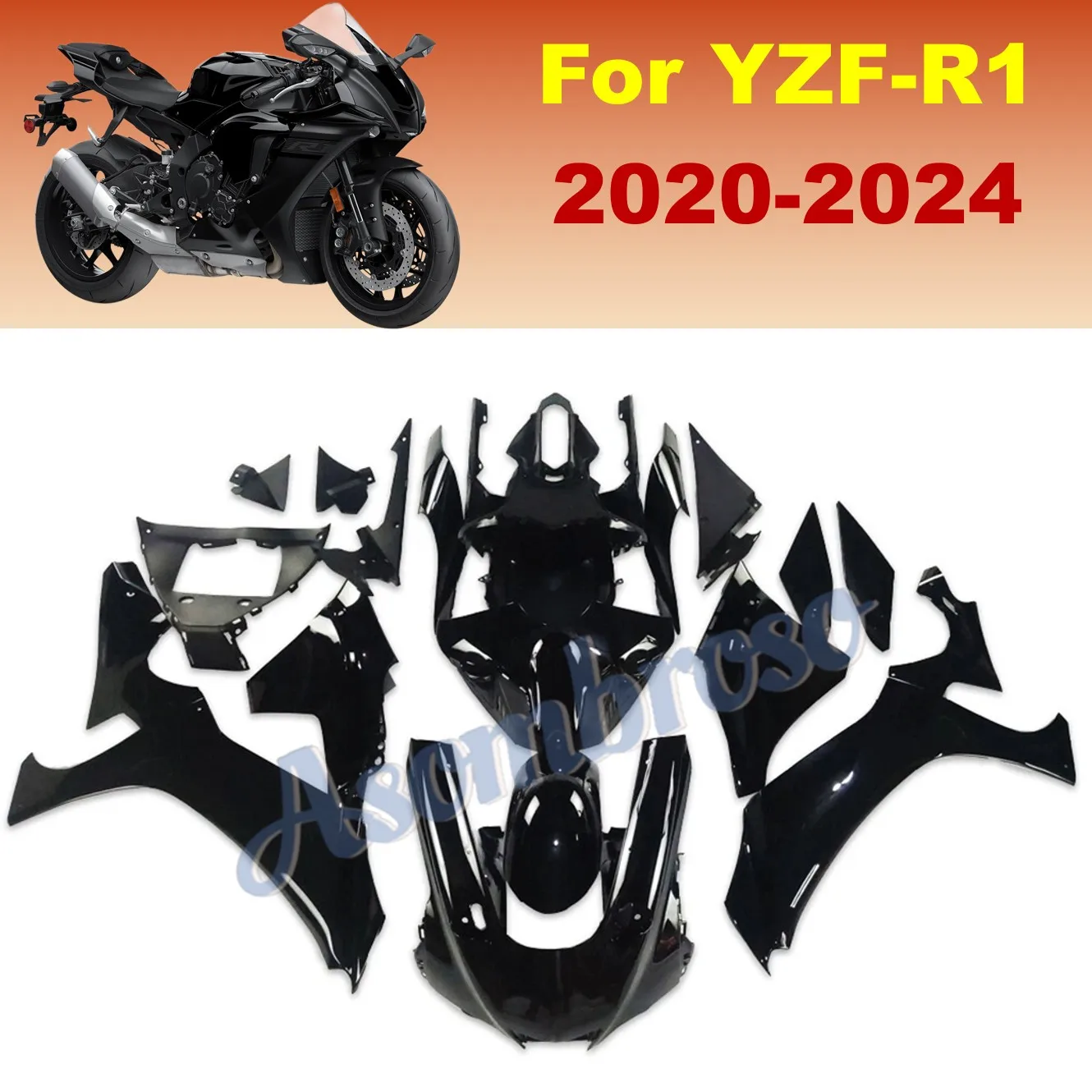 Full Replacement Fairings For Yamaha YZF-R1 2020 2021 2022 2023 2024 2025 YZFR1 Gloss Black ABS Plastic kit
Full Replacement Fairings For Yamaha YZF-R1 2020 2021 2022 2023 2024 2025 YZFR1 Gloss Black ABS Plastic kit