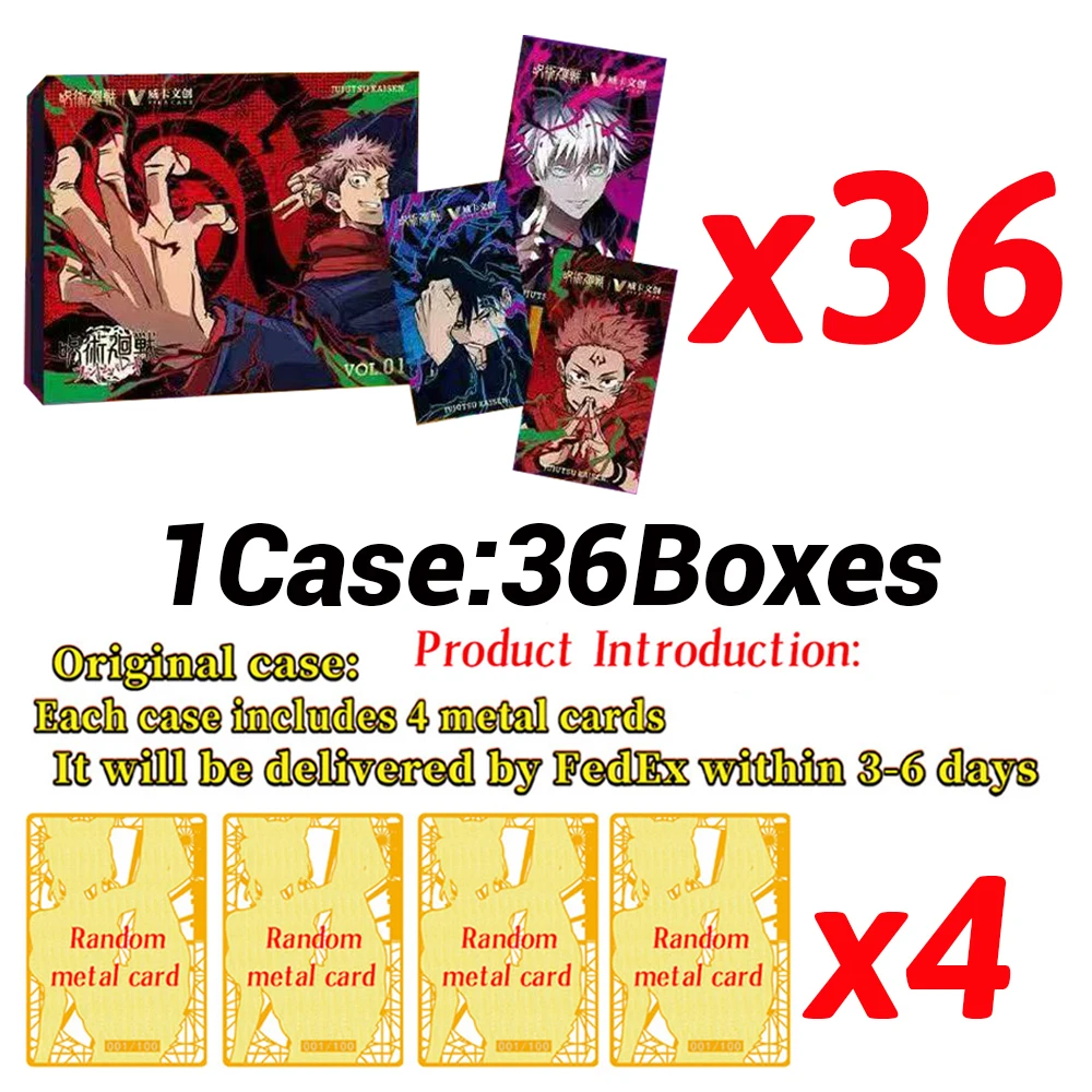 Latest Case VIKA Jujutsu Kaisen Collection Cards Booster Box Anime Playing Character Party Gifts
Latest Case VIKA Jujutsu Kaisen Collection Cards Booster Box Anime Playing Character Party Gifts