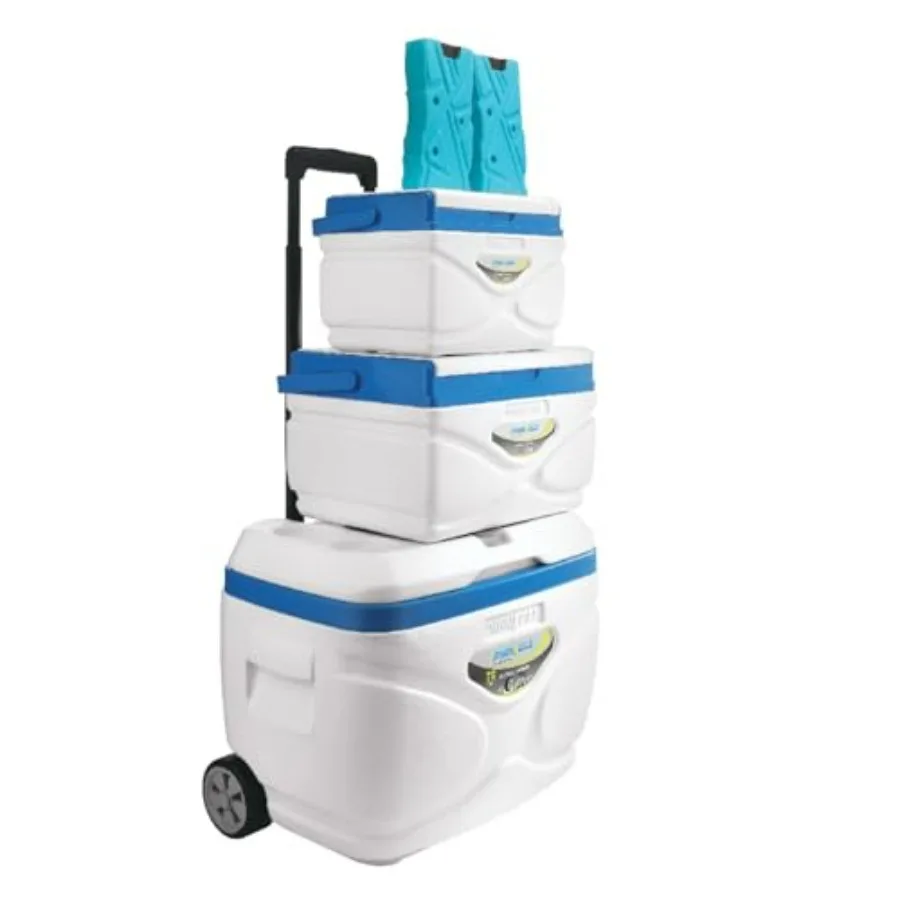 Camping cooler set with wheels 66L main unit + 30L/11L/4.5L coolers, blue polyethylene, extended cooling time, cup holder sitti
Camping cooler set with wheels 66L main unit + 30L/11L/4.5L coolers, blue polyethylene, extended cooling time, cup holder sitti