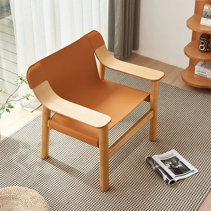 yj19 Wabi-Sabi Style Saddle Leather Solid Wood Leisure Chair Home Simple Backrest Armrest Sofa Chair
yj19 Wabi-Sabi Style Saddle Leather Solid Wood Leisure Chair Home Simple Backrest Armrest Sofa Chair