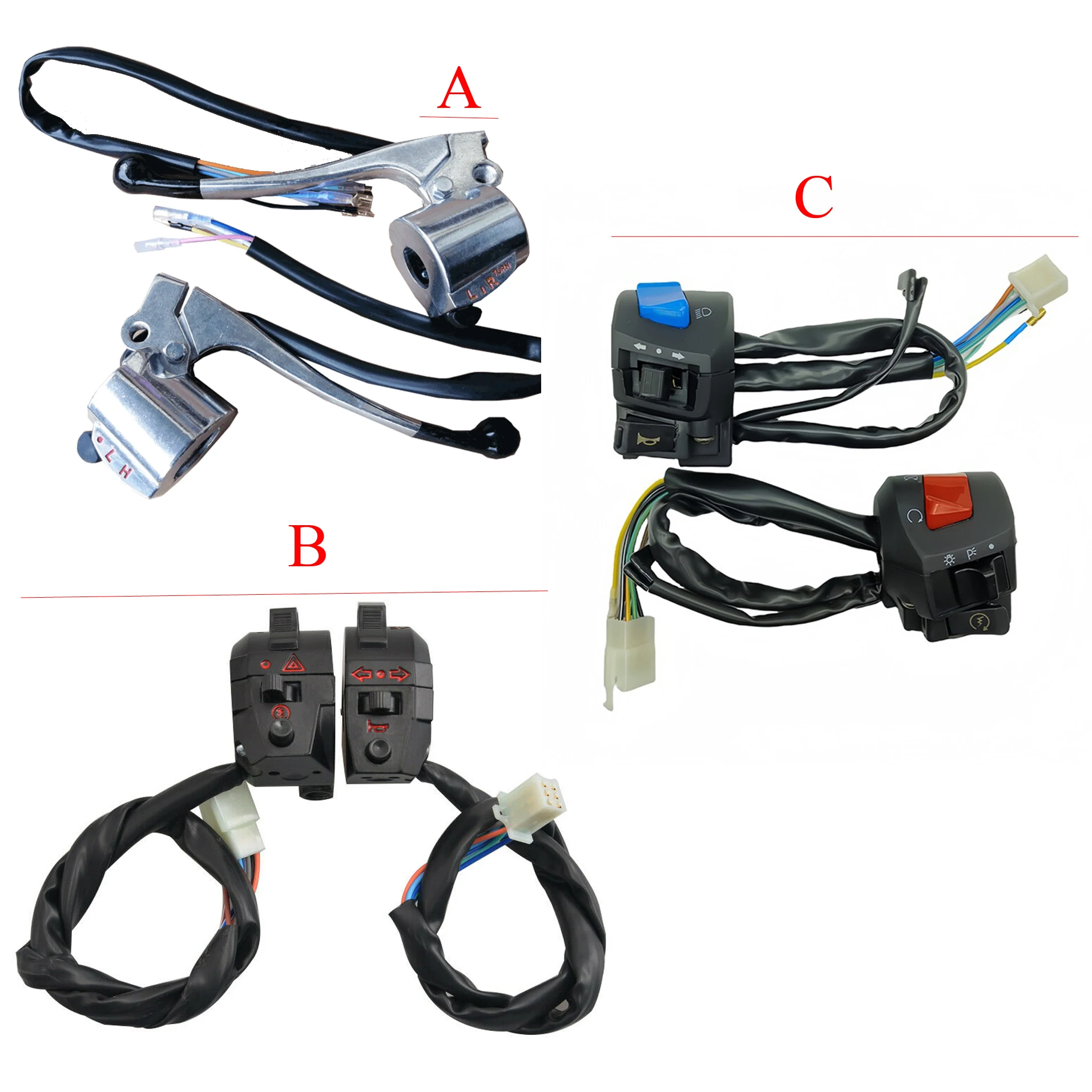 Motorcycle Handle Switch for Honda Dayun Qingqi KTM Sym Jialing Lifan Loncin for 125cc-450cc Universal Motorbike Dimmer Switches
Motorcycle Handle Switch for Honda Dayun Qingqi KTM Sym Jialing Lifan Loncin for 125cc-450cc Universal Motorbike Dimmer Switches