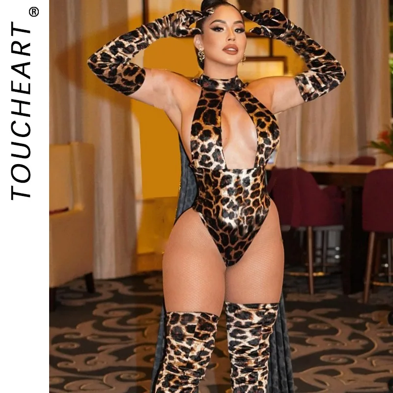 Toucheart Leopard Bodysuit With Gloves Stocking 5-Piece Sissy Crotchless Body Suits Women Halter Deep-V Body Sexy Tops Tights
Toucheart Leopard Bodysuit With Gloves Stocking 5-Piece Sissy Crotchless Body Suits Women Halter Deep-V Body Sexy Tops Tights
