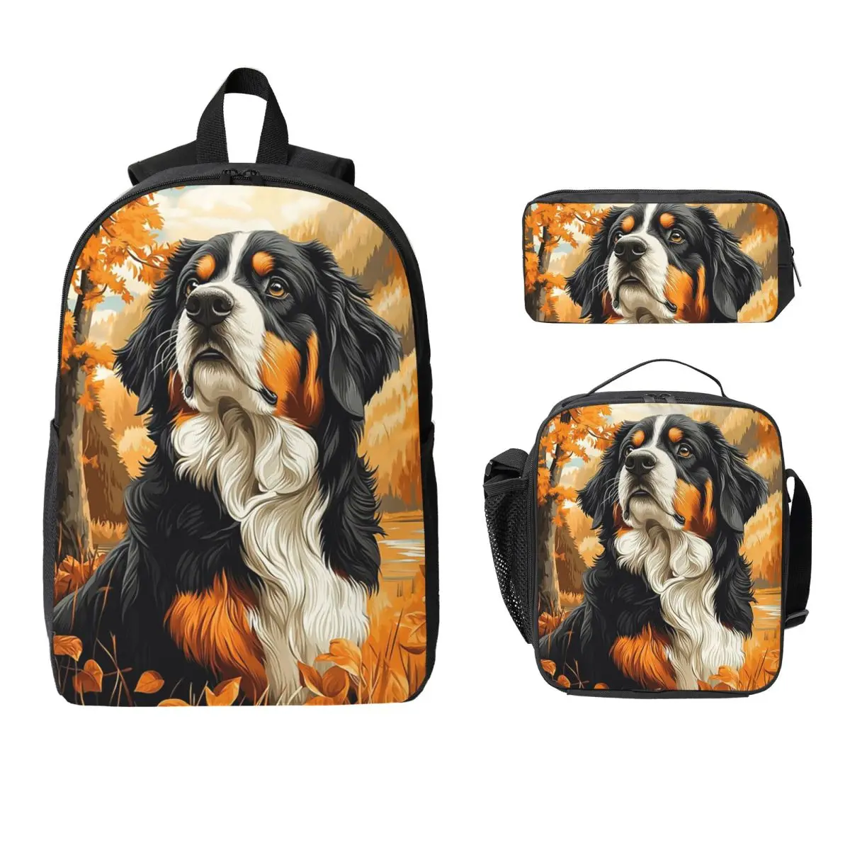 Bernese Mountain Dog In Autumn Backpack Boys Girls BookBag School Bag Laptop Shoulder Bags 3ps Insulated Lunch Bag Pencil Case
Bernese Mountain Dog In Autumn Backpack Boys Girls BookBag School Bag Laptop Shoulder Bags 3ps Insulated Lunch Bag Pencil Case