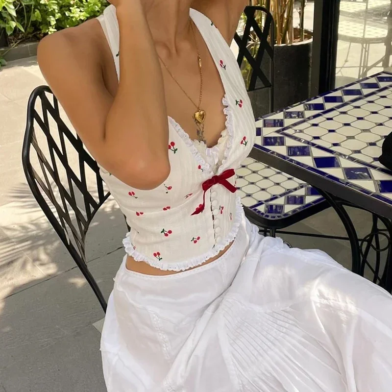Korean Fashion Print Halter Camis Tank Tops Summer Knitted Slim Fit Tank Top High Street Commuter Casual Women's Wear
Korean Fashion Print Halter Camis Tank Tops Summer Knitted Slim Fit Tank Top High Street Commuter Casual Women's Wear