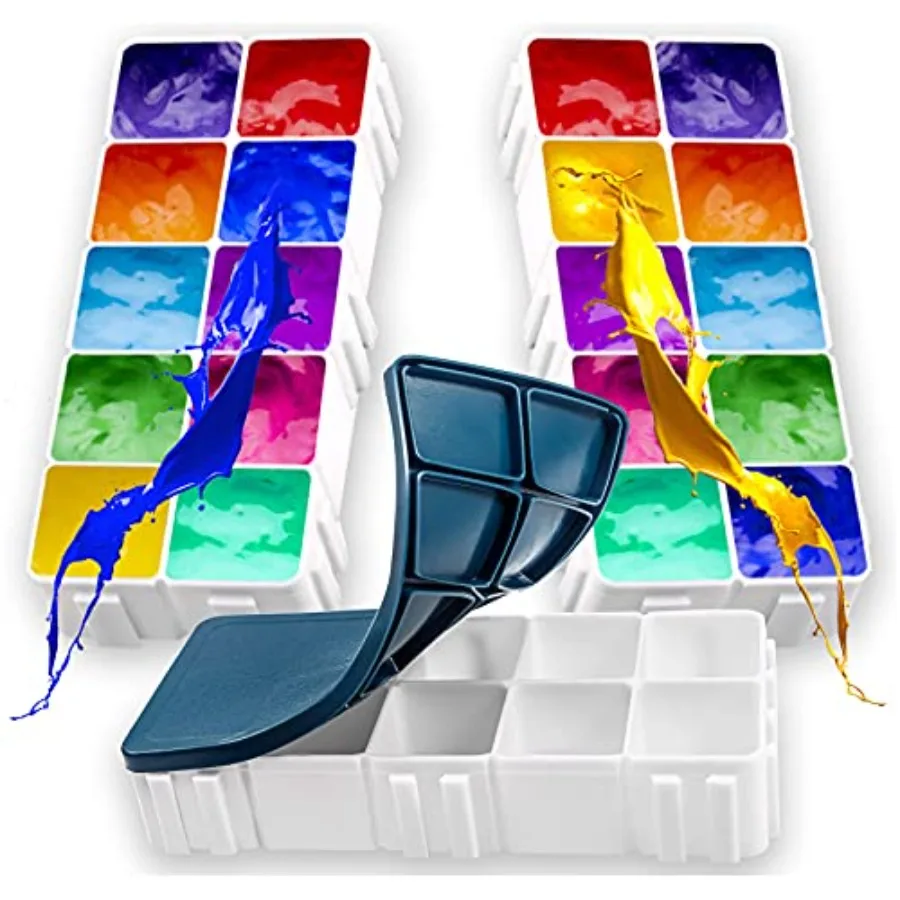 30 Compartments Plastic Paint Palette with Lid, Airtight Leakproof Watercolor Palette for Gouache, Acrylic and Oil
30 Compartments Plastic Paint Palette with Lid, Airtight Leakproof Watercolor Palette for Gouache, Acrylic and Oil