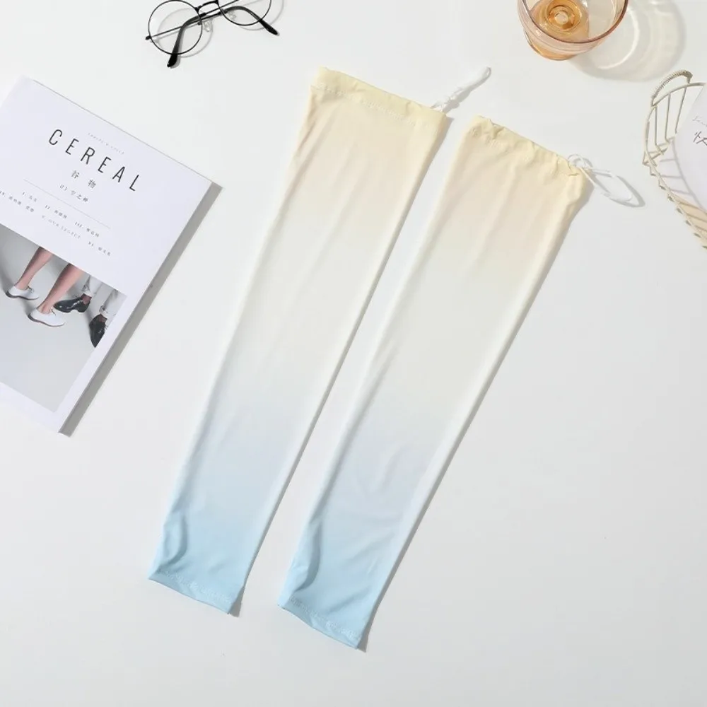 Sweet Pulling Rope Ice Silk Arm Sleeves Flared Gradient Color Sunscreen Arm Sleeves Large UV Protection Cycling Arm Cover Ladies
Sweet Pulling Rope Ice Silk Arm Sleeves Flared Gradient Color Sunscreen Arm Sleeves Large UV Protection Cycling Arm Cover Ladies