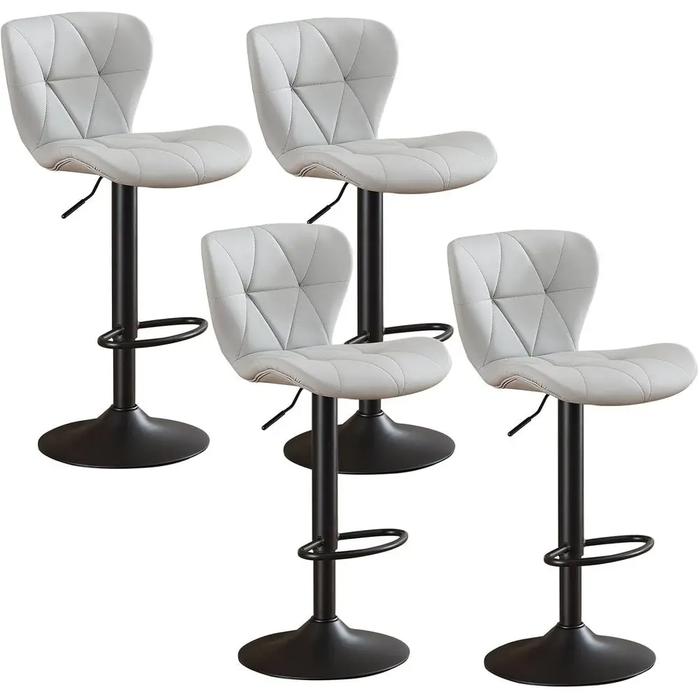 Set of 4 Adjustable Swivel Bar Stools, Grey Upholstered High Back Counter Height Chairs
Set of 4 Adjustable Swivel Bar Stools, Grey Upholstered High Back Counter Height Chairs