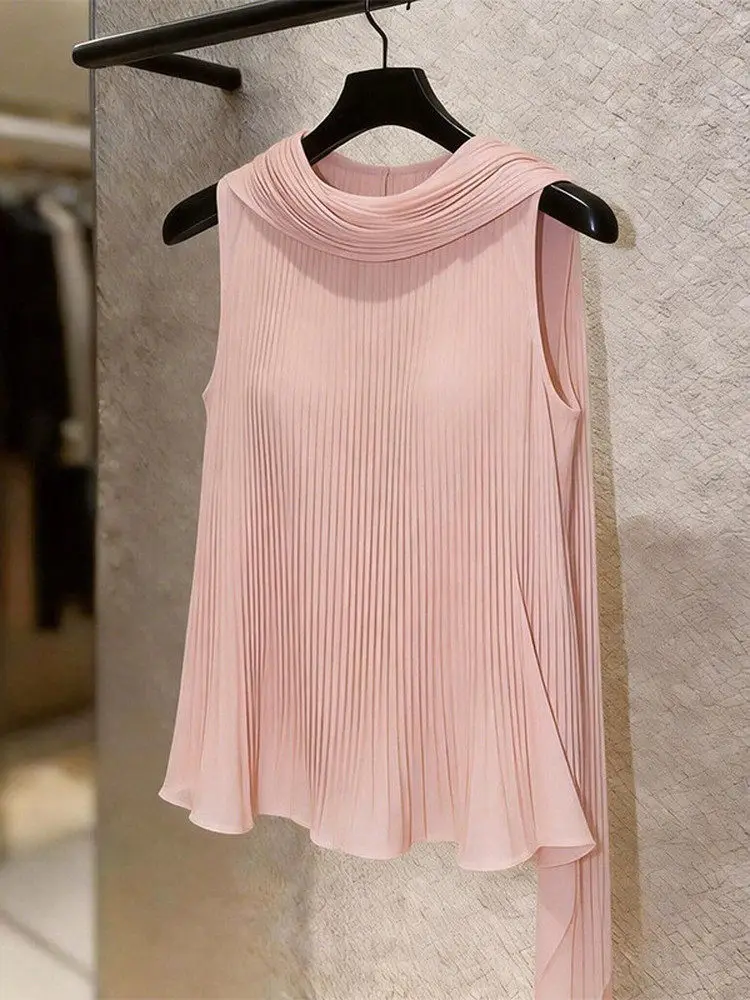Pink Sleeveless Folded Design Top Women's Summer Fashionable Casual Vest Lightweight Luxury Style Age-Defying Versatile Leisu...
Pink Sleeveless Folded Design Top Women's Summer Fashionable Casual Vest Lightweight Luxury Style Age-Defying Versatile Leisu...