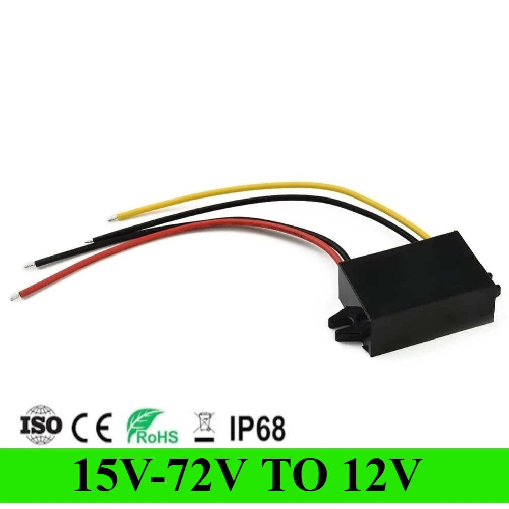 DC-DC Step Down Module Converter 15V-72V 18V 24V 36V 48V 60V To 12V 2A 24-36W Overload Protection Voltage Regulator Waterproof
DC-DC Step Down Module Converter 15V-72V 18V 24V 36V 48V 60V To 12V 2A 24-36W Overload Protection Voltage Regulator Waterproof