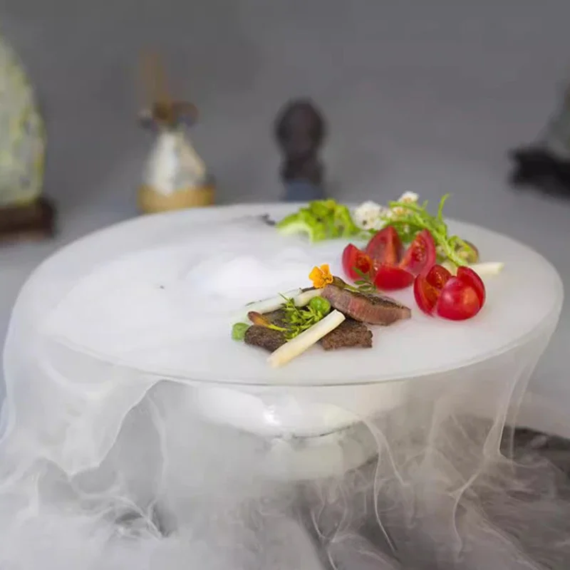 Dry Ice Glass Tableware Artistic Conception Bowl Molecular Cuisine Food Hotel Large Sashimi Ice Tray Personalized UFO Cap Plate
Dry Ice Glass Tableware Artistic Conception Bowl Molecular Cuisine Food Hotel Large Sashimi Ice Tray Personalized UFO Cap Plate