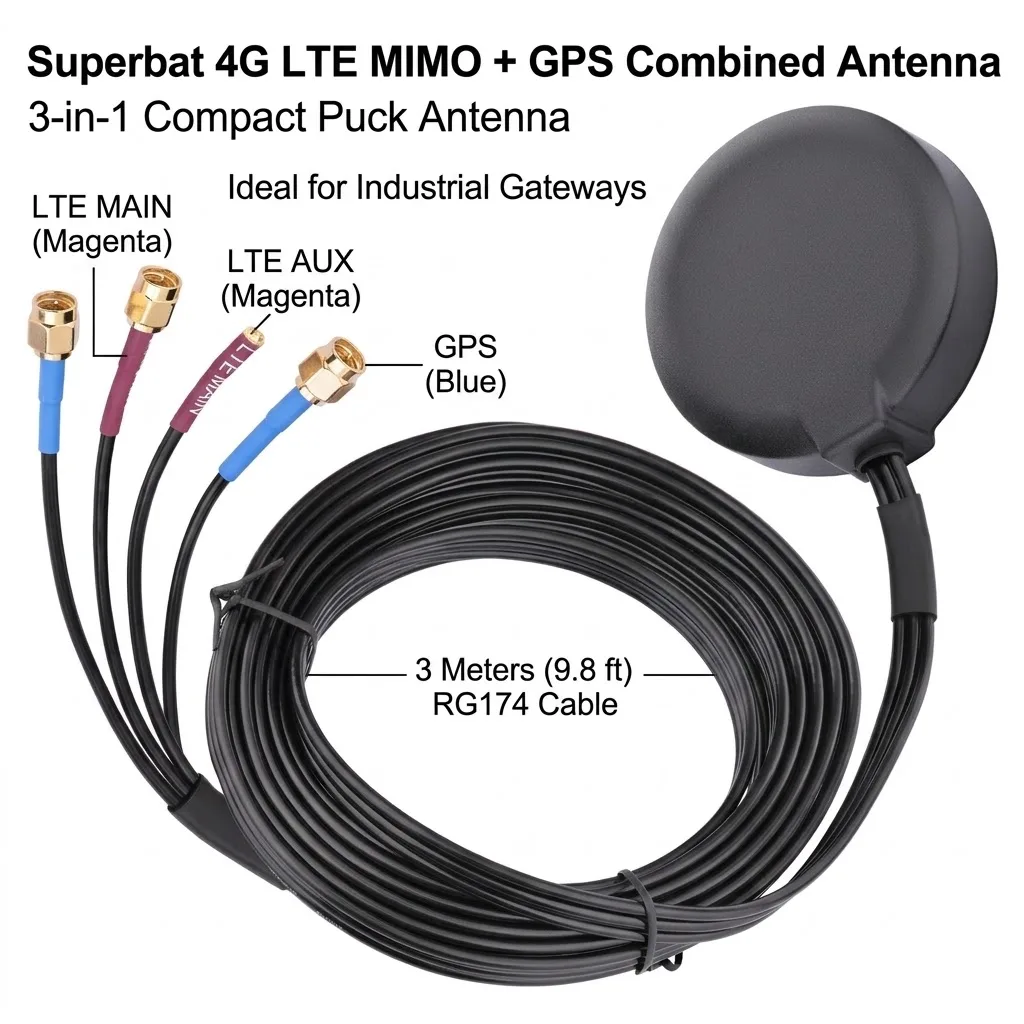 Superbat 4G LTE MIMO Cellular GPS Adhesive Magnetic Mount Antenna for 4G LTE GPS Cradlepoint IBR900 IBR1700 Sierra Wireless
Superbat 4G LTE MIMO Cellular GPS Adhesive Magnetic Mount Antenna for 4G LTE GPS Cradlepoint IBR900 IBR1700 Sierra Wireless