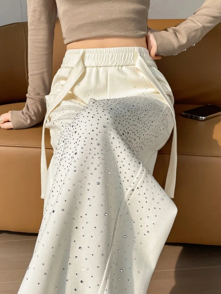 High Waist Straight Leg Glittering Diamond Floor Length Pants Women's Summer New Style Casual High Waist Polyester Fiber
High Waist Straight Leg Glittering Diamond Floor Length Pants Women's Summer New Style Casual High Waist Polyester Fiber