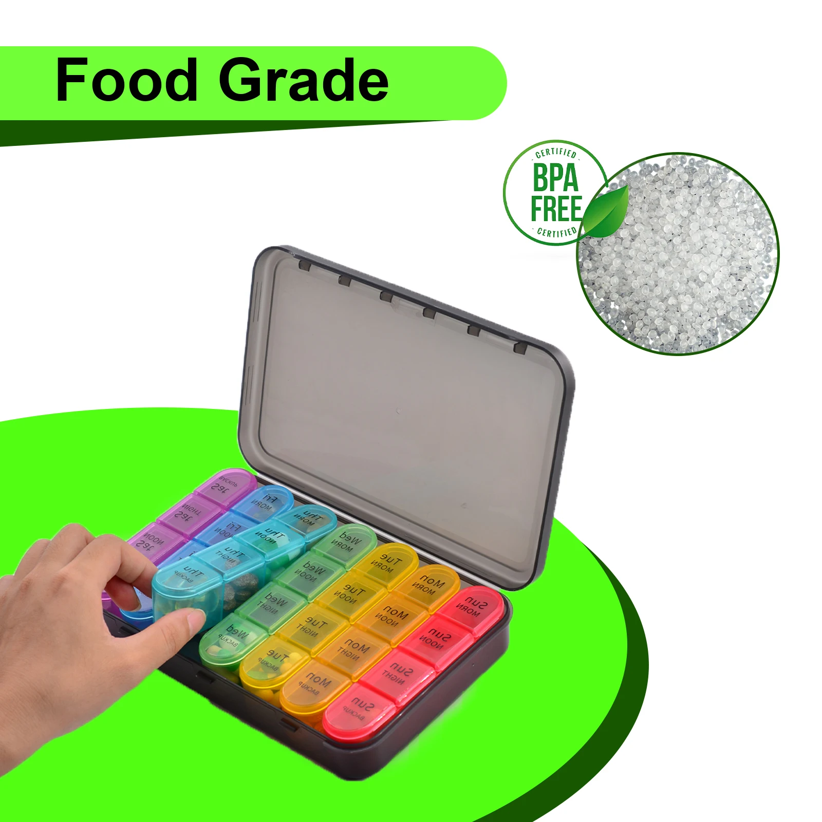 Weekly Pill Case Pillbox 7 Days 4 Times Daily Tablet Box Portable Travel Drugs Storage Organizer Secret Compartments Pill Box 
Weekly Pill Case Pillbox 7 Days 4 Times Daily Tablet Box Portable Travel Drugs Storage Organizer Secret Compartments Pill Box