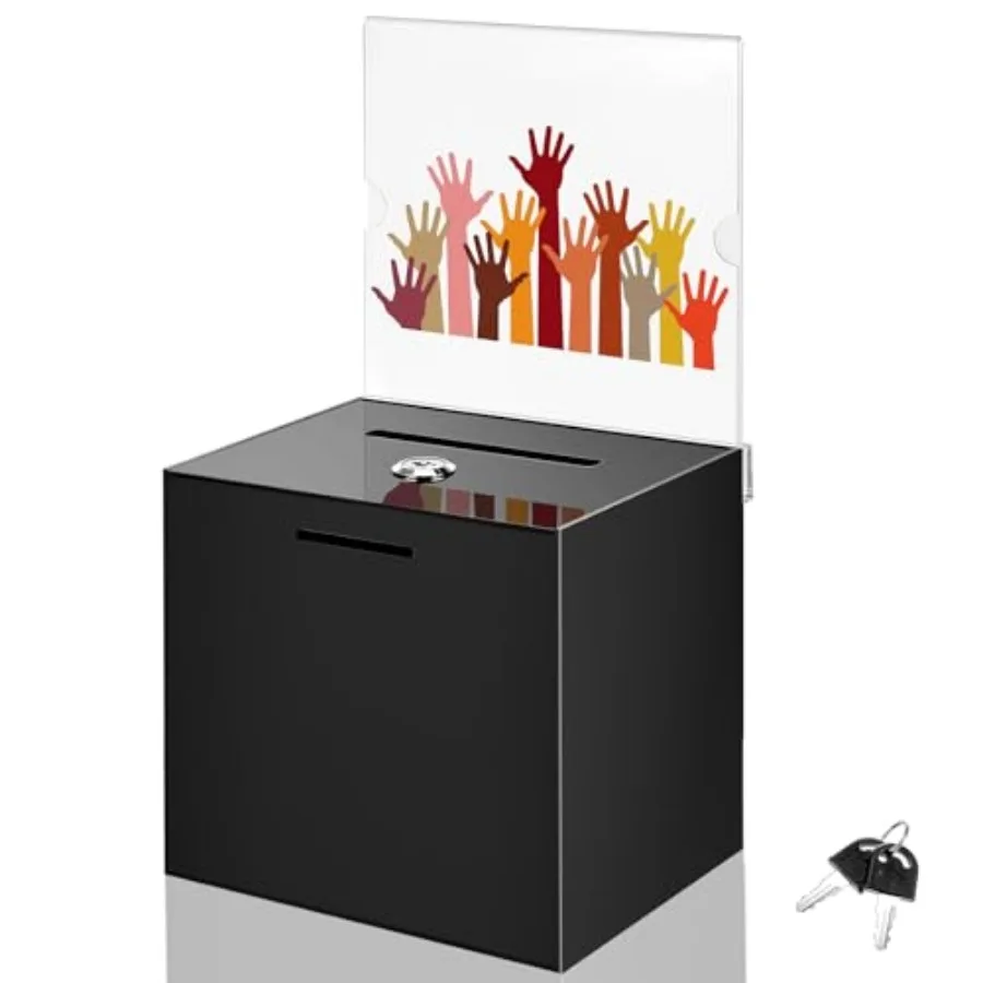 Acrylic Suggestion Donation Bo Large Safe Ballot Bo with Lock and Sign Holder for Voting Charity Business Cards Collection Disp
Acrylic Suggestion Donation Bo Large Safe Ballot Bo with Lock and Sign Holder for Voting Charity Business Cards Collection Disp