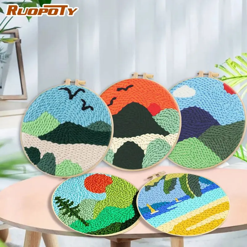 RUOPOTY Beach Punch Needle Crafts Art Supplies Landscape Punch Needle Kits Adults Beginner Adults Crafts Embroidery Starter Kit
RUOPOTY Beach Punch Needle Crafts Art Supplies Landscape Punch Needle Kits Adults Beginner Adults Crafts Embroidery Starter Kit