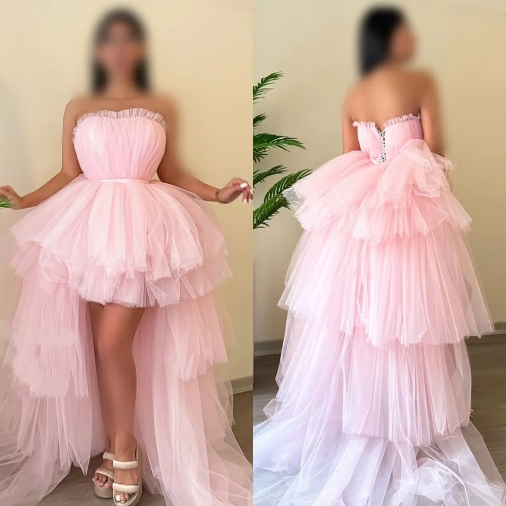 Customized High Quality Matching Tulle Tiered Ball Gown Strapless Hi-Lo Dresses Bespoke Occasion Dresses Sizes Available Sexy
Customized High Quality Matching Tulle Tiered Ball Gown Strapless Hi-Lo Dresses Bespoke Occasion Dresses Sizes Available Sexy
