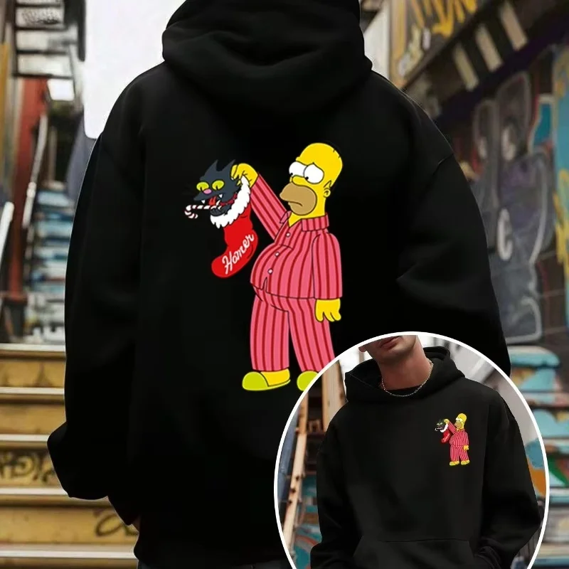 Мужская уличная толстовка с капюшоном The Simpsonons, рождественские чулки для гомера и мужская рубашка с капюшоном и рисунком черного кота
Мужская уличная толстовка с капюшоном The Simpsonons, рождественские чулки для гомера и мужская рубашка с капюшоном и рисунком черного кота